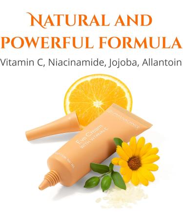  Vitality Vegan Anti Wrinkle Eye Contour for Women Eye Contour Formulated with Vitamin C Niacinamide & Jojoba Oil Moisturizing Eye Cream & Pouches Nourishing Reduces Eye Cream - Buy Online on GoSupps.com