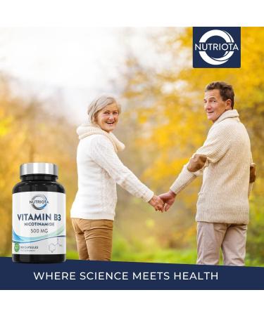 High Strength Vitamin B3 Nicotinamide 500mg 180 Capsules - Vegan-Friendly & Flush-Free - Buy Online on GoSupps.com