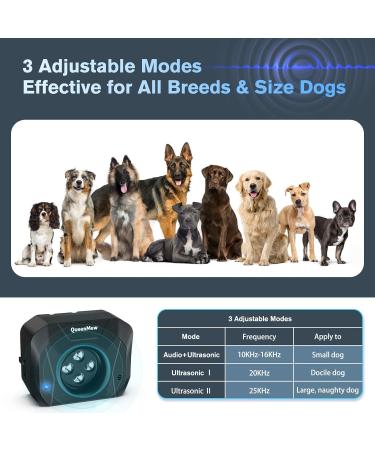 Bubbacare Anti-Bark Device | Waterproof Dog Deterrent - 3 Modes Audio & Ultrasound 33ft Range for Indoor & Outdoor Use - Buy Online on GoSupps.com