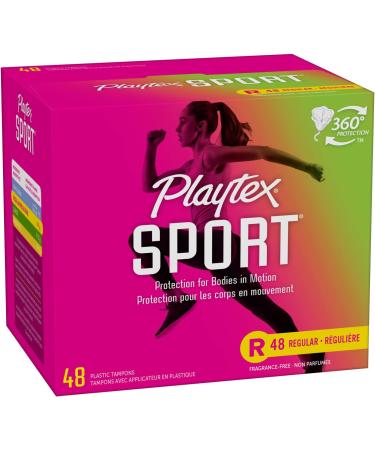 Playtex Sport Tampons Regular Absorbency 48 Count - White, Unscented - Buy Online on GoSupps.com
