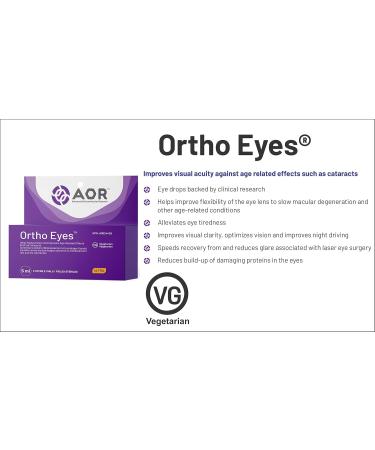 AOR - Ortho Eyes 2x5ml Drops - NAC N-Acetyl-Carnosine Eye Drops for Cataracts - Eye Health Supplement for Adults - Macular Degeneration Supplement - Carnosine Eye Drops to Reduce Glare - Buy Online on GoSupps.com