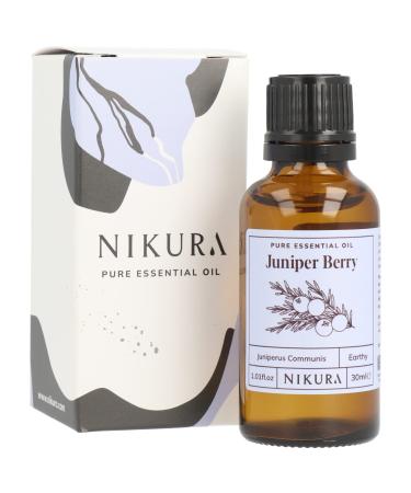 Nikura Juniper Berry Essential Oil - 30ml | 100% Pure Natural Oils | Perfect for Aromatherapy Diffusers Humidifier Bath | Great for Self Care Stress Relief Improving Sleep | Vegan & UK Made