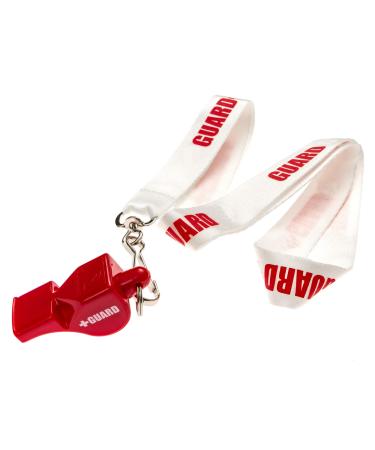 BLARIX Guard Whistle and Lanyard with Print Red and White