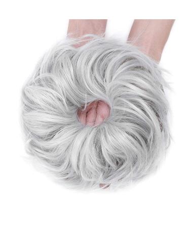 XXL Hair Part Extensions Bun Tie - Smooth Updos for Women - 45g Silver Gray - International Shipping Available - Buy Online on GoSupps.com