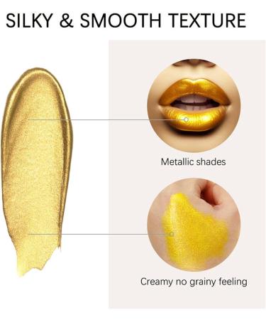 Gold Lipstick | 2 in 1 Gold Shimmer | 2.7ml Waterproof Gold Eyeshadow High Gloss Non-Sticky Lip Gloss Shimmer Eyeshadow for a Wobblo - Buy Online on GoSupps.com