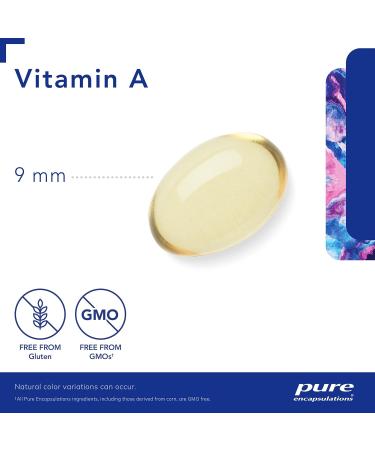 Pure Encapsulations Vitamin A - 3 000 mcg - From Cod Liver Oil - Immune & Vision Support - Vitamin A Palmitate Supplement - Non-GMO - 120 Softgel Capsules - Buy Online on GoSupps.com