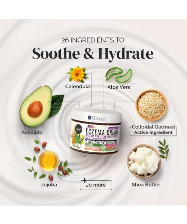 Puriya 5-in-1 Eczema Cream for Kids Baby Toddler Adults Advanced Colloidal Oatmeal Lotion for Dry Itchy Skin Relief on Face and Body Clinically Tested Intensive Moisturizing Eczema Treatment - Buy Online on GoSupps.com