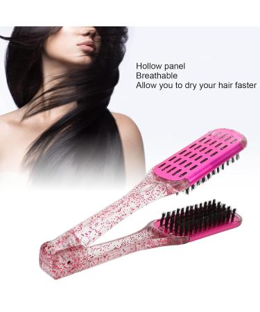 Buy Hair Straightening Splint Comb for Women | Double-Sided Clamp Brush | High-Temperature Resistant Tool for Home Salon | Rose Red Color - Buy Online on GoSupps.com
