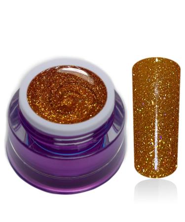 Premium Color Gel Glitter Gel No. 167 Gold Yellow Autumn Color Autumn UV Gel Nail Gel Color Gel 1x5ml (1 Pack)