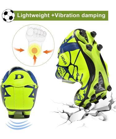 Mitudidi Children s Football Shoes Lightweight Breathable Non-Slip Unisex Size 28-37 EU Blue Green - Buy Online on GoSupps.com