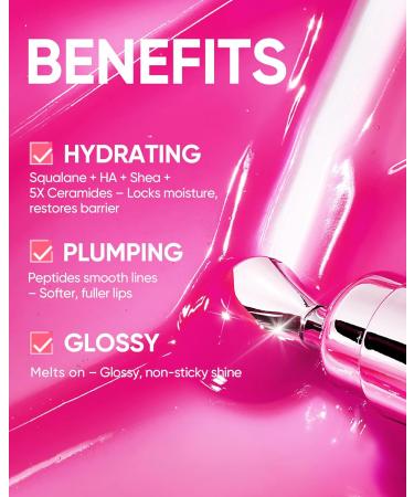 SKINTIFIC Peptide Brightening Lip Serum Hydrating & Plumping Tinted Lip Gloss Moisturizing Lip Balm with Polypeptides & Squalane for Glossy Sheer Smooth Lips(01 Baby Pink) - Buy Online on GoSupps.com