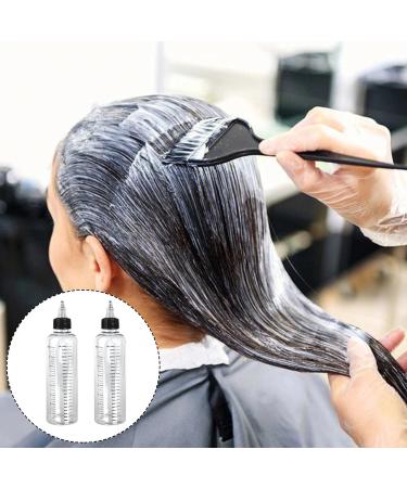 Tabanzhe 2 Pieces 250ml Applicator Bottle - Dust-proof Leak-proof Plastic Squeeze Bottle with Scale Mark Essential Oil Application Universal in Hair Dye (Transparent) - Buy Online on GoSupps.com