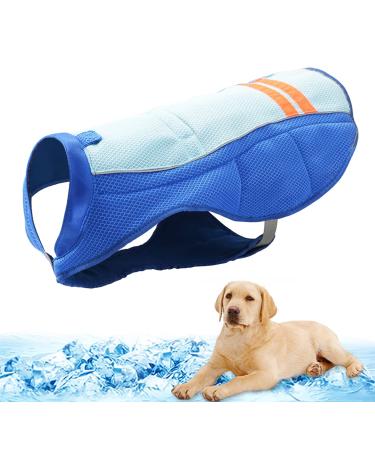 MOSUCOURL Dog cooling vest summer dog coat dog swamp cooler breathable vest evaporative jacket anti-heat summer dog jacket for sports outdoor walking hunting training (blue s) blue s