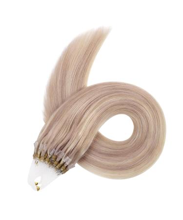 Ugeat 40cm Remy Hair Extensions - Ash Blonde Highlight Microring #18/613 - 50g Micro Loop Extensions - Buy Online on GoSupps.com