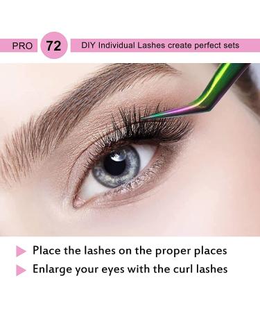 72 Pcs Cluster Lashes DIY Eyelash Extension | Confession D-8-16 Mix | Thin Band, Easy to Apply at Home - Buy Online on GoSupps.com