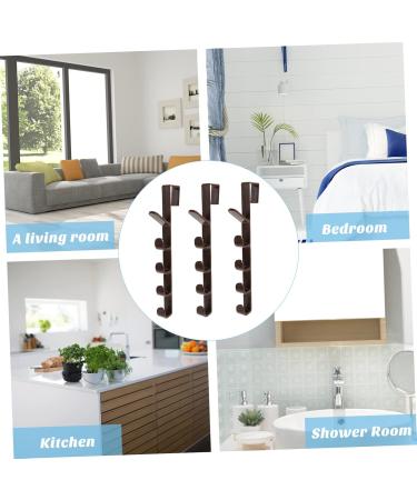 3pcs Door Coat Hook Scarf Hanger Over Door Towel Holder Towel Hooks Shower Hook Kitchen Door Outdoor 28.5X3.8X2CM Brown - Buy Online on GoSupps.com