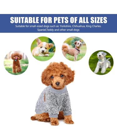 Buy Cozy Gray Dog Sweater for Small & Medium Breeds - Fleece Hoodie for Winter | Perfect for Corgis Bulldogs Bichons - 35cm - Buy Online on GoSupps.com