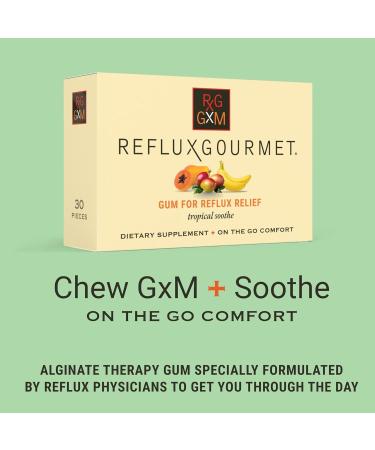 Reflux Gourmet Tropical Soothe Gum - Natural Sodium Bicarbonate Therapy for Acid Reflux Digestive & Cognitive Support | Vegan Sugar-Free Gluten-Free - Buy Online on GoSupps.com