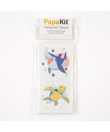 PapaKit Cute Ocean Animals Temporary Fake Tattoo Set - 36 Non-Toxic, Individually Wrapped Sheets for Kids Birthday Party Favors - Buy Online on GoSupps.com