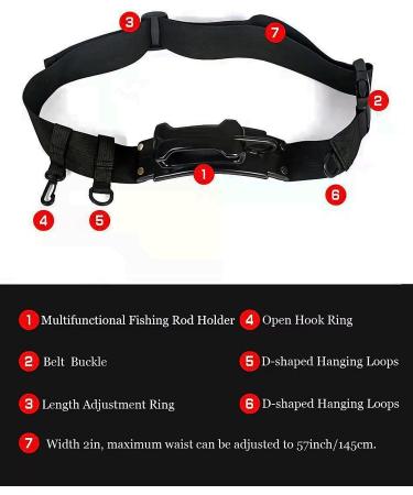 RILEYSON Fly Rod Holder 3rd Hand Belt Fishing Wading Belt with 25pcs Soft Lures Black - Buy Online on GoSupps.com