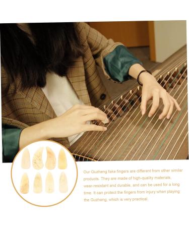 8pcs Guzheng nails music thumb pick acoustic guitar picks guzheng ox horn pick guzheng picks ukulele pick thin guitar picks Fingertip Covers kid stuff horns child Fingerstyle bass 3X1.2X0.1CM Light Yellow 01 - Buy Online on GoSupps.com