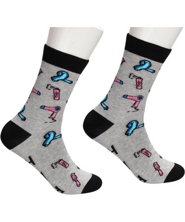 Funny Hairdresser Socks - Peace Love Hair Barber Graduation Gift | Cosmetology Gift for Hair Stylists - Buy Online on GoSupps.com