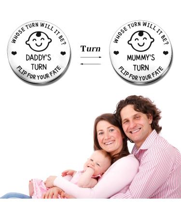 New Parents Decision Coin - Stainless Steel Flip Coin for Funny New Baby Gift - Mum Dad Gifts - Silver - Buy Online on GoSupps.com