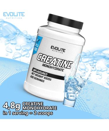 Evolite Nutrition Creatine Monohydrate 1000g - Best Pre Workout Booster with Taurine - Flavorful Creatine Powder for Enhanced Performance - International Shipping Available - Buy Online on GoSupps.com