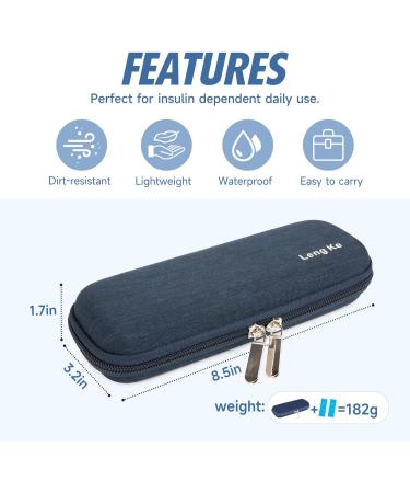YOUSHARES Insulin Cooler Travel Case - Small EVA Diabetic Organizer with Ice Pack - Navy Blue - Buy Online on GoSupps.com