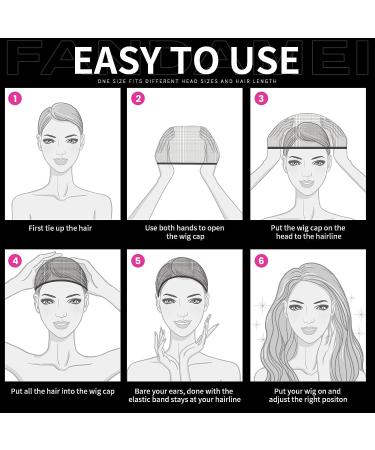 Fandamei HD Wig Caps 4PCS - Ultra Thin & Invisible Light Brown Nylon Caps for Women | Stretchy & Comfortable Transparent HD Caps for Lace Front Wigs | Summer Essential - Buy Online on GoSupps.com