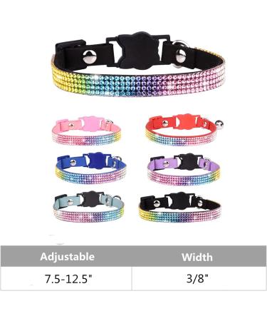 WDPAWS Cat Collar Breakaway Bling Diamond Rhinestone with Bell - Adjustable for Cats and Kittens - Pink - Buy Online on GoSupps.com