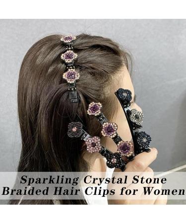 Braided Hair Clips Sparkling Crystal Stone Braided Hair Clips Braided Hair Clips for Women Crystal Stone Braided Hair Clips Make You More Dazzling (K) - Buy Online on GoSupps.com