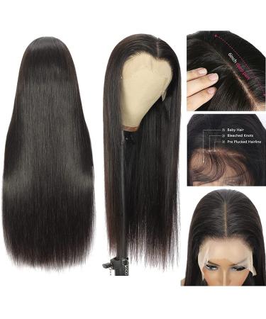 24 Inch Ysxbui 13x6 HD Transparent Straight Lace Front Human Hair Wig 180 Density for Women - Pre Plucked with Baby Hair - Natural Color - Buy Online on GoSupps.com