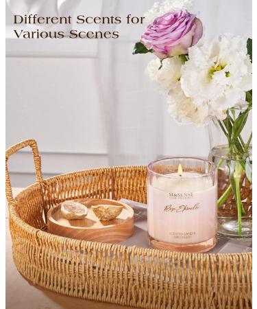 Buy M&SENSE Rose Scented Candles - Natural Soy Wax Luxury 60 Hour Burn Candle for Home Perfect Valentine's Day Gift for Women - Relaxation & Aromatherapy - Buy Online on GoSupps.com