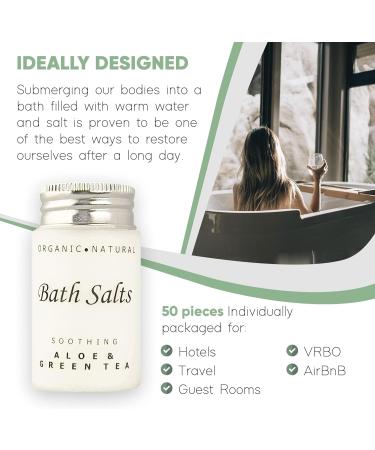Soothing Aloe and Green Tea Bath Salts - 1.2 oz Single Use Travel Size Jar (Case of 50) - Buy Online on GoSupps.com