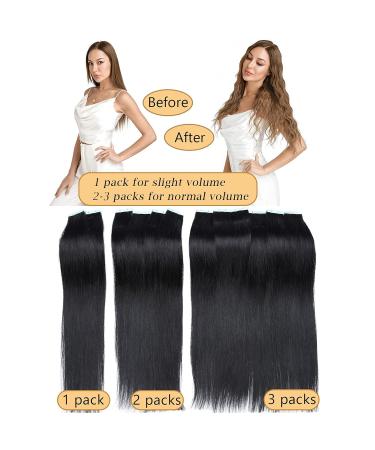 40 Pieces Tape In Hair Extensions - 100% Remy Human Hair - Dark Brown #2 - 30 cm with 10 Free Adhesive Tapes - International Shipping - Buy Online on GoSupps.com