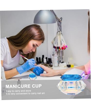 minkissy 2pcs Nail Art Crystal Cup Nails Glass Dish Mini Crystal Bowl Clear Acrylic Dappen Dish Acrylic Liquid Container Nail Art Powder Bowl White Crystal Dust-proof Accessories 6.5x6.5cmx2pcs Lake Bluex2pcs - Buy Online on GoSupps.com