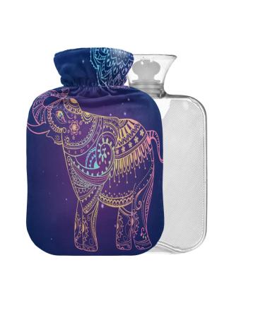 Elephant Hot Water Bottle with Cover 1L Small Hot Water Bag for Pain Relief Headaches Neck and Shoulders BPA Free