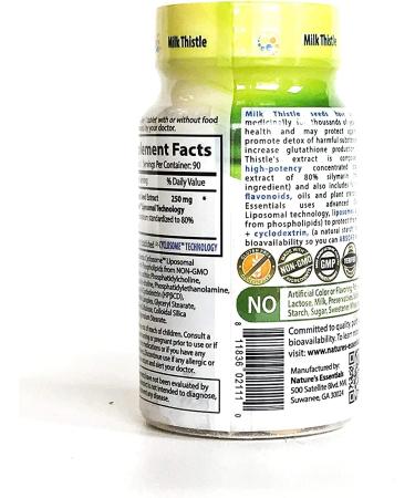 NATURE'S ESSENTIALS Liposomal Milk Thistle 250mg | Full-Spectrum Silymarin | Maximum Absorption Formula | 3 Month Supply | Non-GMO, Gluten-Free, Vegetarian | Lab Certified | Made in USA - Buy Online on GoSupps.com