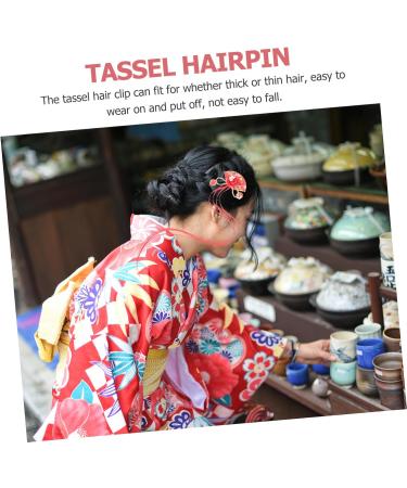 SOESFOUFU Children's Antique Hanfu Accessories Hairpin Set Fringe Trim Bridal Hair Accessories for Women Girls Accessories Hair Decorations Cherry Blossoms Women's Cloth Headgear - Buy Online on GoSupps.com