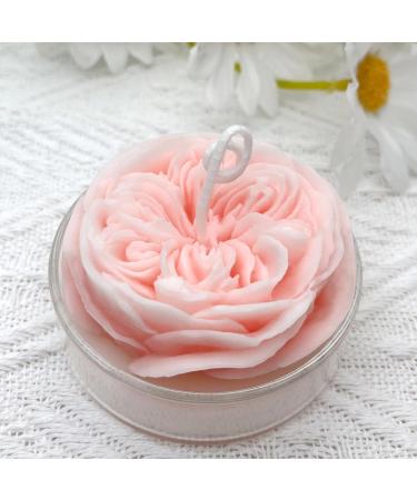 Rose Candles Gifts for Women Soy Wax Aromatherapy Candle Room Decor Cute Flower Shaped Scented Candles Aesthetic Decorative (Peach Oolong Tea 2.5 Inch) Pink-Peach Oolong Tea