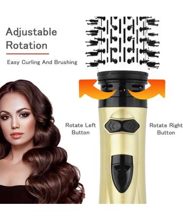 2-in-1 Electric Hot Air Hair Dryer & Curling Comb - Gold | Stylish Curly Hairstyles for Salon & Home - Buy Online on GoSupps.com