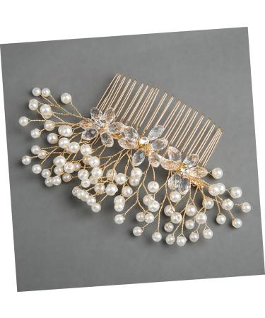 Ipetboom Bridal Hair Comb Bridal Hair Pin Rhinestone Bridal Rhinestone Hair Clips Leaf Flower Hair Comb Pearl Hair Comb Metal Hair Clips Tiara Wedding Bride Hair Accessories - Buy Online on GoSupps.com