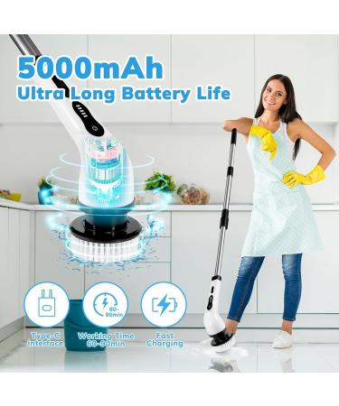 Electric Spin Scrubber Cordless Electric Cleaning Brush with Extension Handle 9 Replaceable Brush Heads 1.5H Working Time 2 Speed Power Scrubbing Brush for Floor Tile Kitchen Car Wash Teal - Buy Online on GoSupps.com