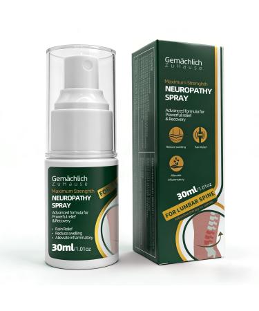 NDC Listed Lumbar Pain Relief Arnica Spray - Maximum Strength Arnica for Sciatica and Lower Back Stiffness - Instant Warming Action for Disc Symptoms - Non Greasy Mess Free Mist30 mL