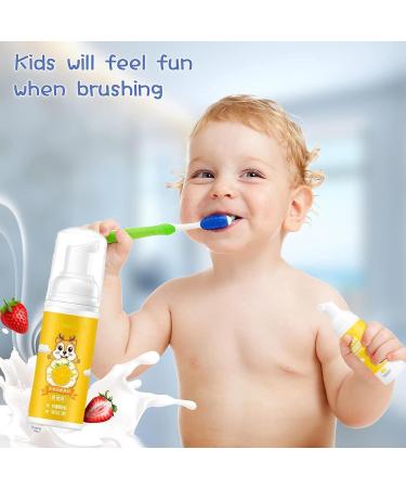 Kids Foam Toothpaste Fluoride Free Natural Formula Suitable for Toddler's Oral Cleaning and Cavity Prevention Strawberry/Orange Flavor (Orange) - Buy Online on GoSupps.com