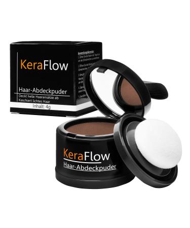 KeraFlow root powder hair concealer hair thickening hair powder against grey roots and thinning hair - 4g (light brown)