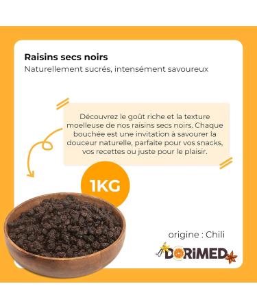 Black Raisins 1 Kg | dehydrated | Seedless and sugar free | Ideal to combine with chocolate or as a snack | Large size raisins | resealable bag 1 kg - Buy Online on GoSupps.com