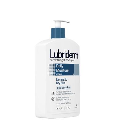 Lubriderm Daily Moisture Hydrating Body Lotion - Unscented Vitamin B5 Non-Greasy - 16 fl. oz for Normal to Dry Skin - International Shipping Available - Buy Online on GoSupps.com