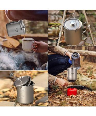 Lixada Titanium French Press Coffee Maker & Cookware Set with Folding Spoon - Buy Online on GoSupps.com